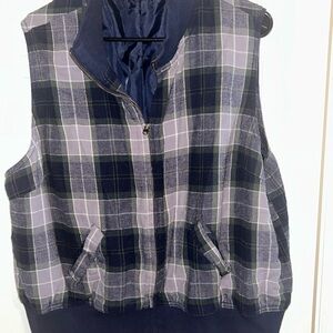 Plaid Zip-Up Vest
